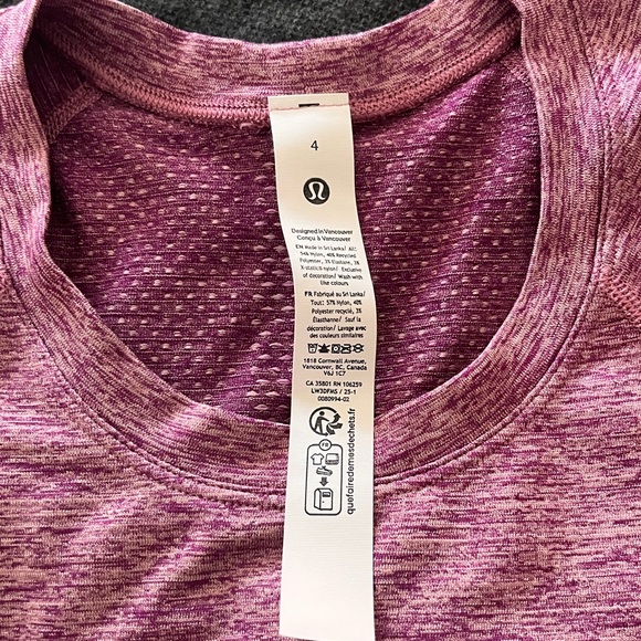 lululemon athletica Heathered Magenta Short Sleeve Tee - Picture 6 of 7
